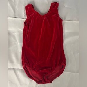 Balera Red Velvet Tank Leotard Dancewear Costume Base
